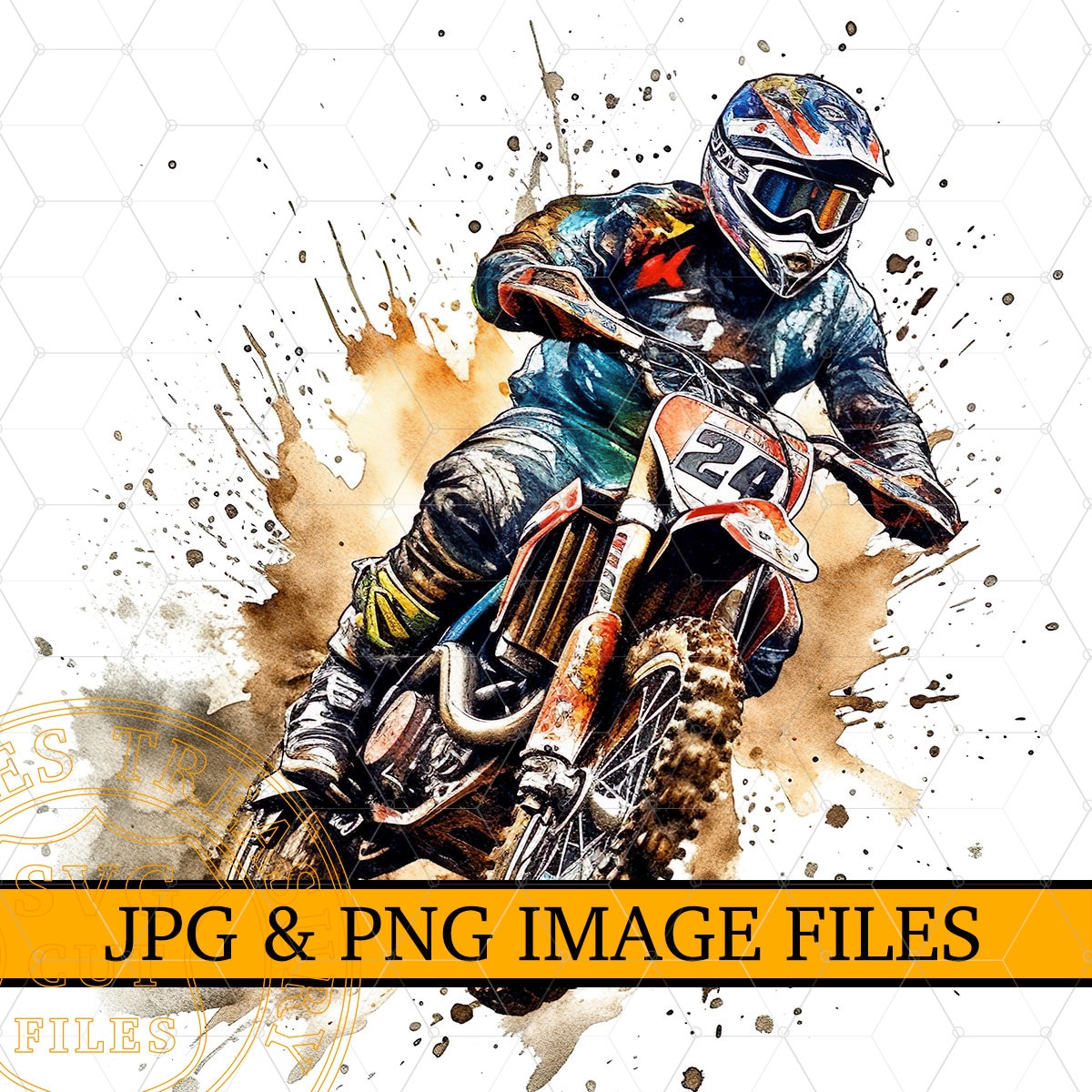 Motocross Dirt Bike Png Clipart Sublimation Watercolor picture