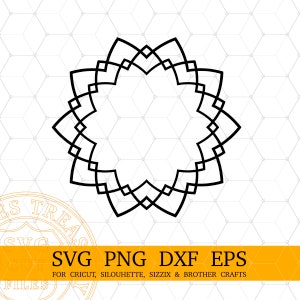 Circle Monogram Frames Svg Png Dxf Eps Cortar archivos para Cricut y Silhouette Monogramming proyectos - MD743