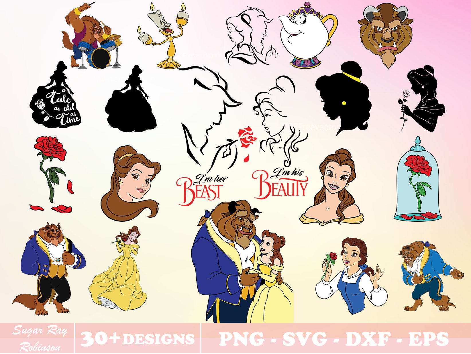 Beauty and the Beast Svg Bundle Beauty and the Beast Png | Etsy