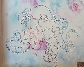 Of Ink and Tentacles - original  illustration