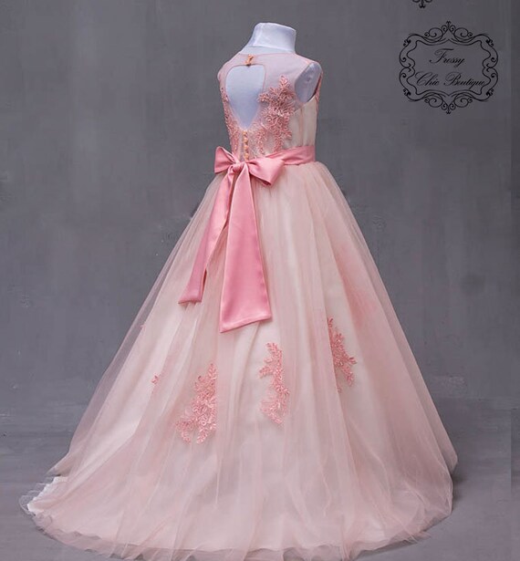 flower girl gown pink