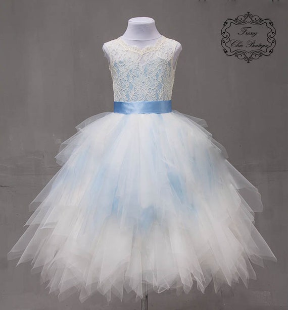 Light Blue Girl Dress Blue Flower Girl Dresses Champagne Dress Etsy