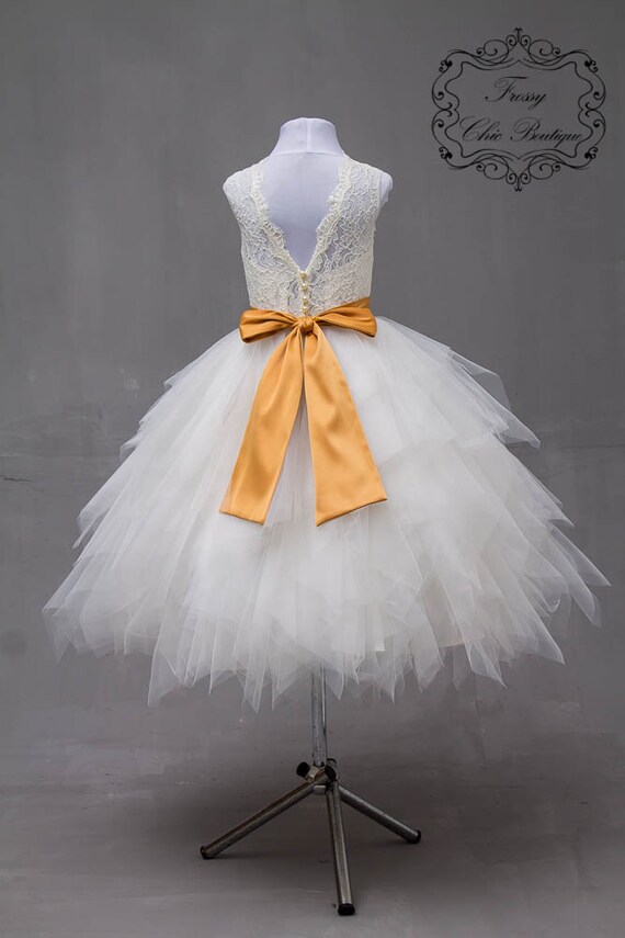 Ivory Flowergirl Dress Lace Junior Dress Tulle Flower Dress Etsy