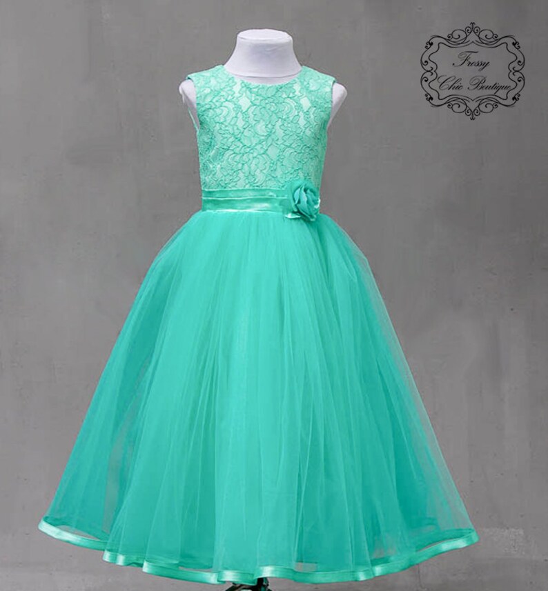 mint green little girl dresses