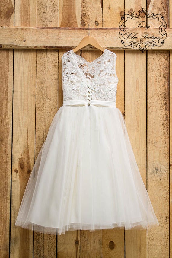 etsy lace flower girl dress