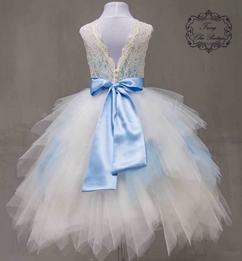 Light Blue Girl Dress Blue Flower Girl Dresses Champagne Dress | Etsy
