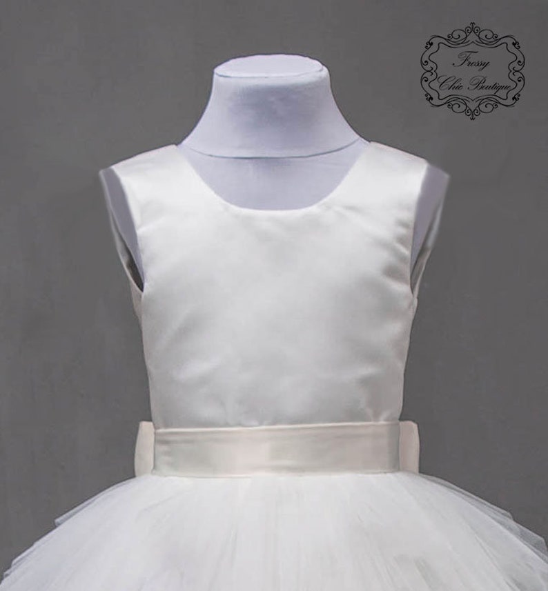 733 Girls White First Communion Dress w/ Corded Embroidered Tulle (NEW)