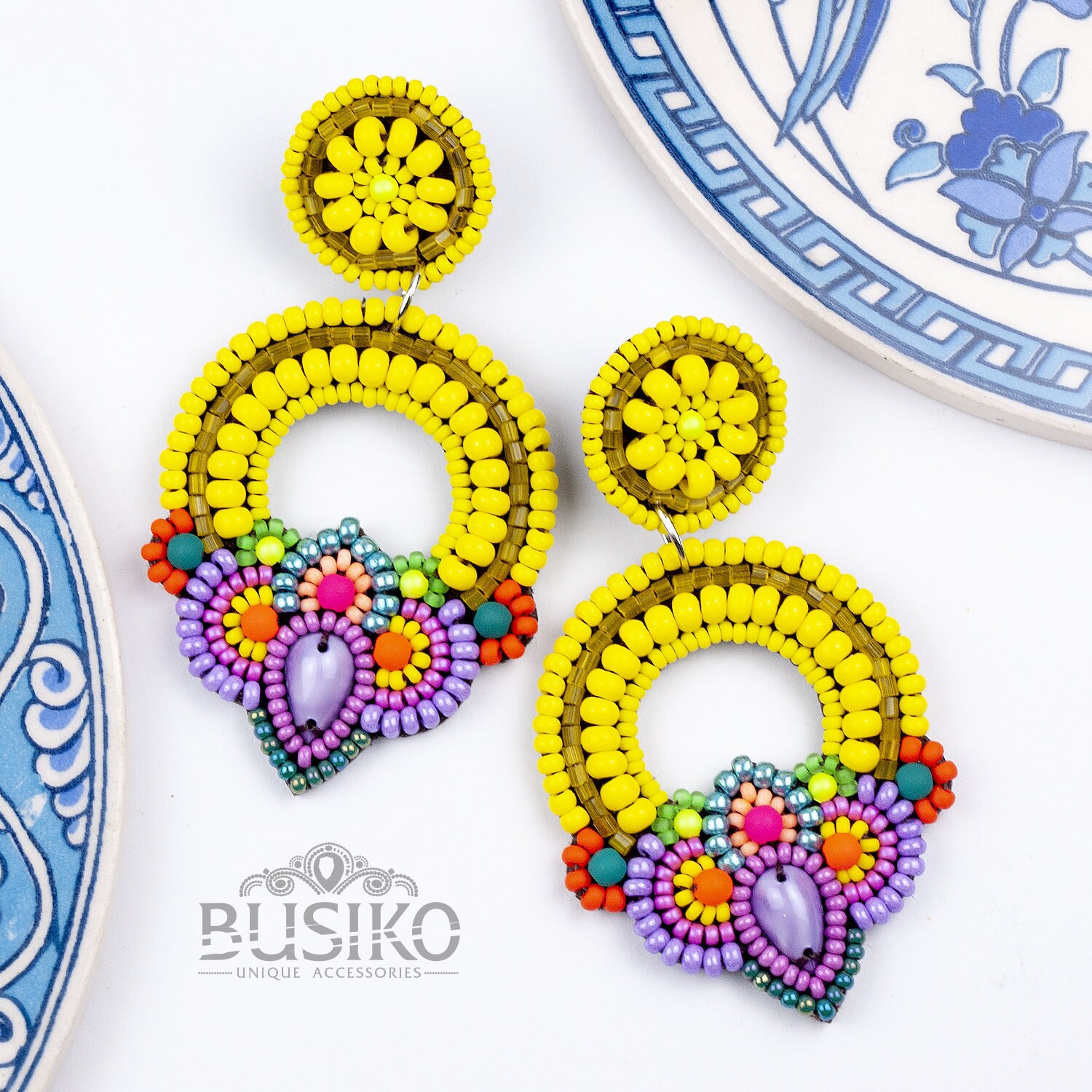 Mexican Earrings. Ethnic Style Earrings. Colorful Big Etsy