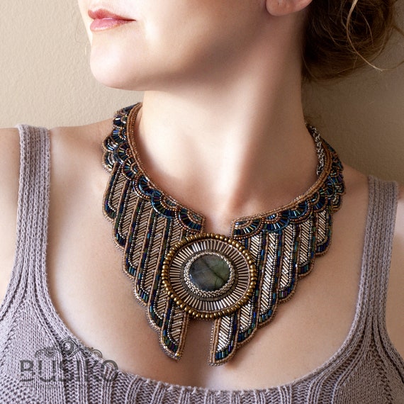 Bead embroidery best sale necklace