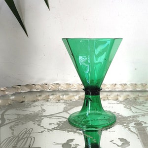 Vintage Murano Cocktail Glasses  Green Murano Glasses Elegant Glasses Hand Blown Glasses Murano