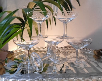 Antique Murano Hand Blown Cocktail Glasses Set Of 6 Vintage Murano Wine Glasses Champagne Coupes  Antique Barware