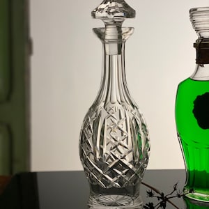 Vintage WATERFORD Glengarriff patrón claro cristal decantador con tapón cristal Whisky Decanter licor Cognac Ron botella regalo para él