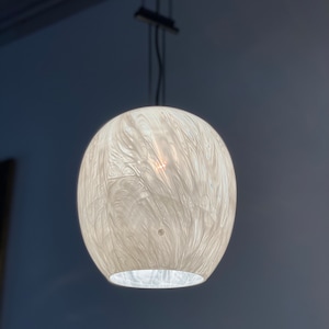 Murano Ceiling Light Mid Century Murano Chandelier Murano Pendant Light Murano White Glass Shade Lamp Murrina Hanging Lamp