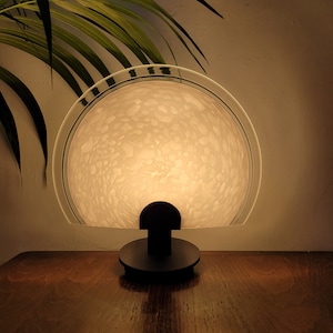 Mid Century Murano Glass Lamp White Table Lamp Italian Mid Century Design Lamp Swirling Table Lamp Bedside Light