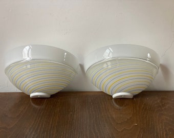 Apliques de pared de cristal de Murano de mediados de siglo Apliques de pared modernistas Juego de 2 lámparas de noche de Murano