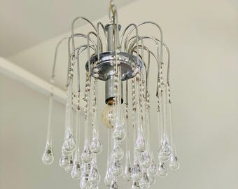 Kleine Murano Stufe Drops Kronleuchter Mid Century Wasserfall Kronleuchter Murano Glas Tear Drop Kronleuchter Murano Pendelleuchte Hollywood Regency