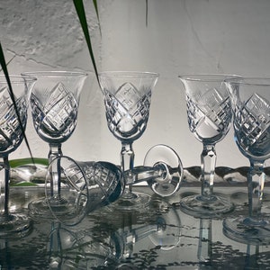 Crystal Liqueur Glasses Set of 6 Shot Glasses Heavy Crystal Liqueur Goblets Cordial sherry port glasses Antique Short Glasses