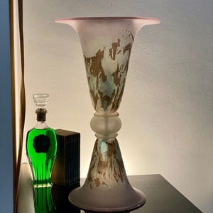 Large Murano Colored Glass Table Lamp Murano Pink Table Lamp Italian Mid Century Design Lamp