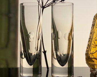 Vasos de trago largo de cristal vintage, vasos altos, vasos de agua, vasos de cóctel, vasos de cristal tallado, artículos de bar de lujo, regalo para él