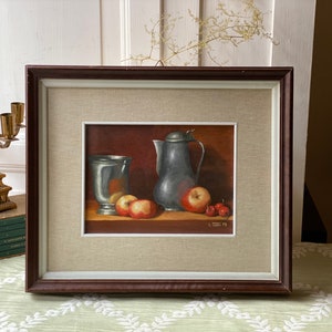Vintage Italian Oil Painting Still-life Old Oil Painting on Canvas  Still Life Painting Original Oil Painting Wall Decor Wall Art
