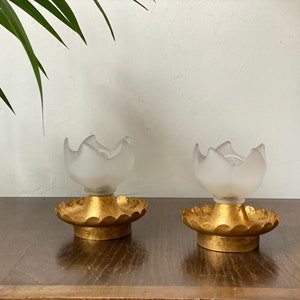 Antique Italian Pair Tole Flowers Sconces   Romantic Wall Sconces Bohemian Lighting Pair Sconces Florentine Lights Banci Sconces