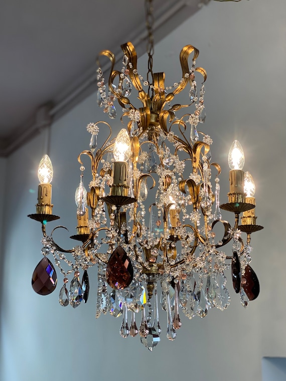 Vintage italian tole on sale chandeliers