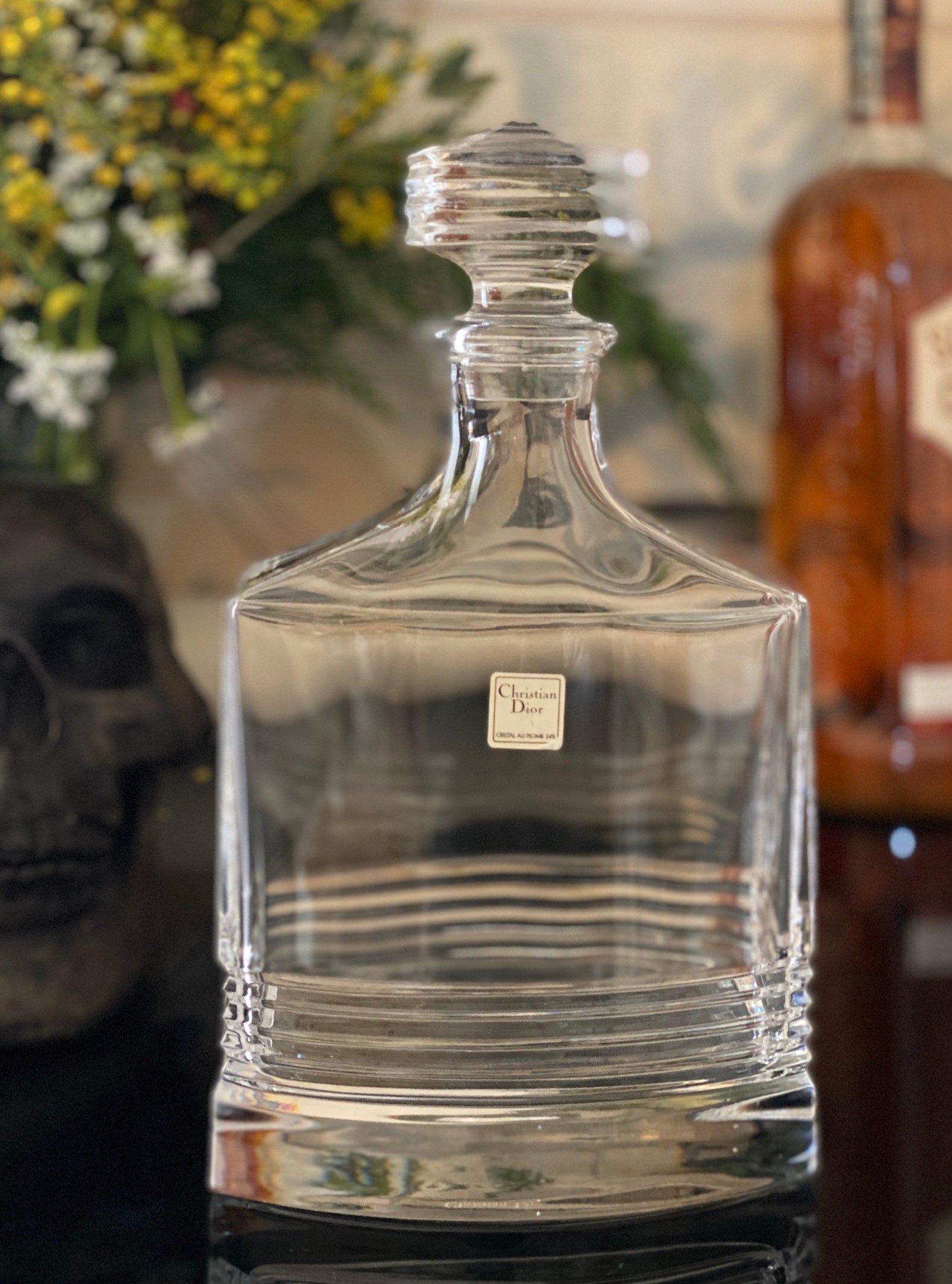 Christian Dior Crystal Whiskey Decanter Clear Crystal Cognac Etsy