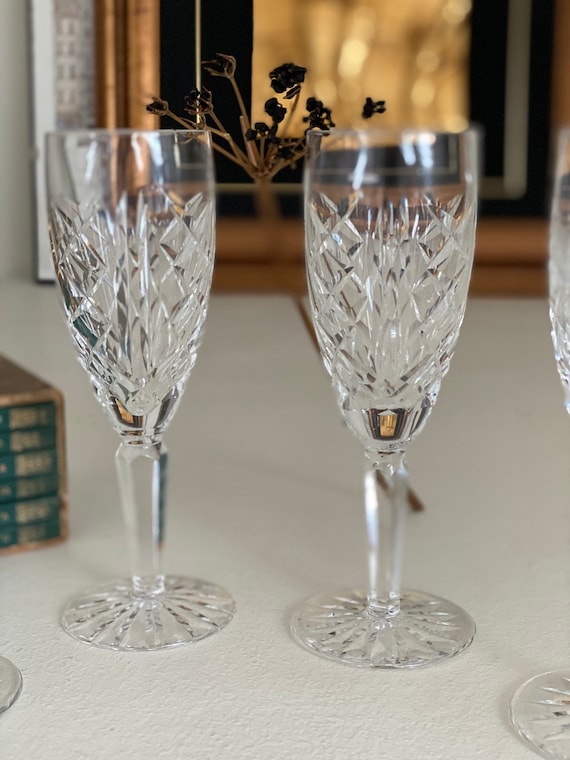 Crystal champagne goblets deals