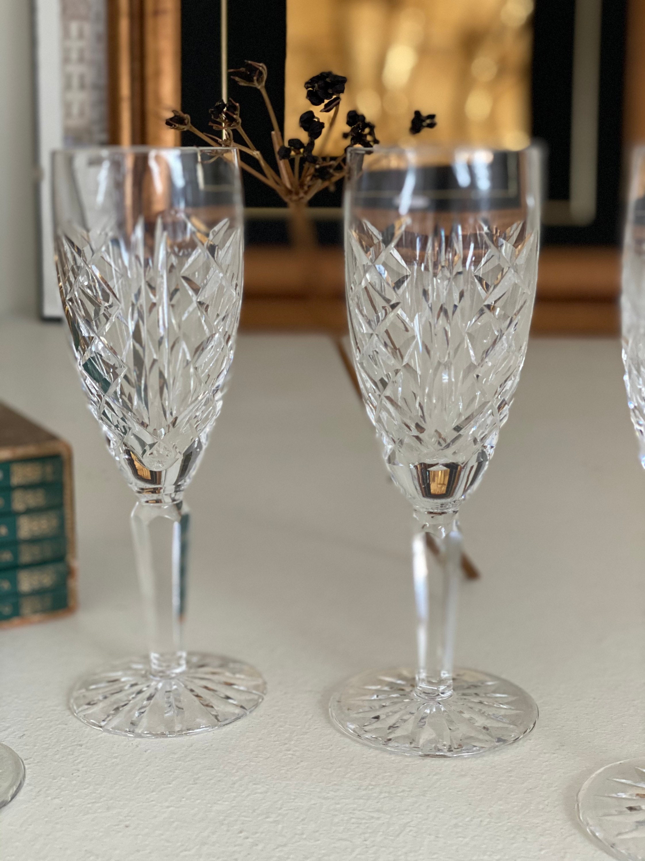 Crystal Champagne Glasses Vintage Lead Crystal Flutes Luxury