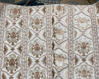Tecido de veludo de seda veneziano antigo tecido de veludo de seda bege tecido de veludo italiano damasco