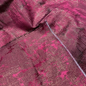 Antique Venetian Silk Fabric Bordeaux Gold Textile Woven Silk Fabric Italian Damask Silk Rubelli Silk Fabric