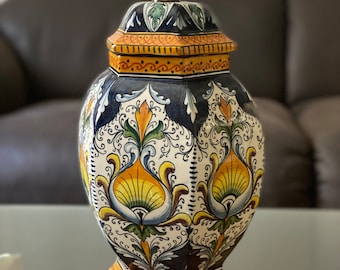 Antique HMV / Hungary Majolica Varoslodi Signed Ceramic Vase