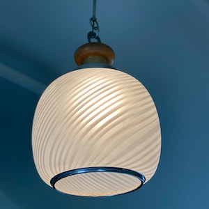 Mid Century Murano Glass Pendant Lamp Murano Glass Ceiling Lamp Swirling Ceiling Lamp Murano White Glass Chandelier