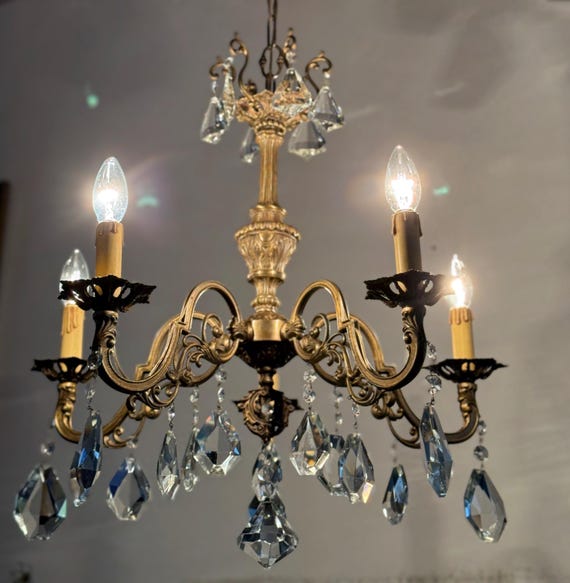 Lustre ancien pampilles cristal