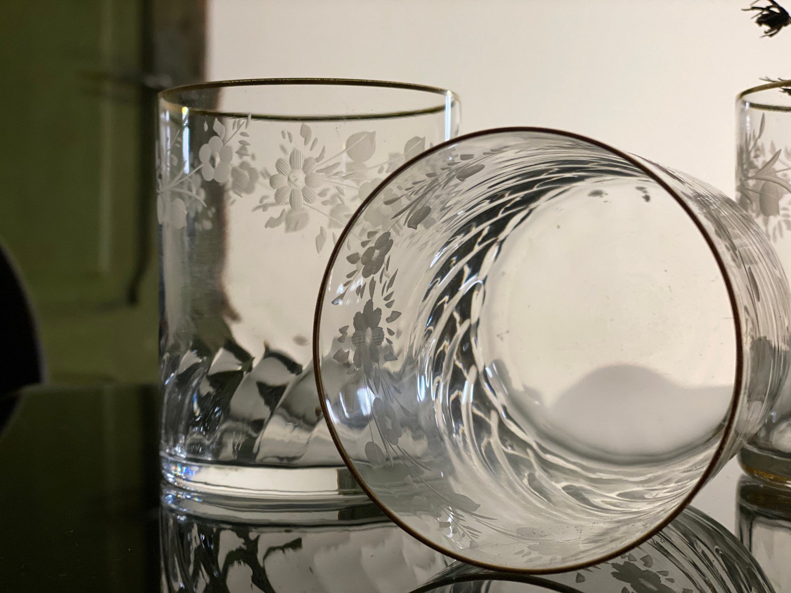 Murano Cocktail Glasses Gold Rim Hand Blown Glasses for Water Etsy