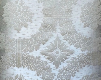 Antique Venetian Linen Fabric Cotton Woven Fabric Italian Damask  Fabric Woven Brocade Panel Fabric for Patchwork