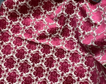 Antique Venetian Silk Velvet Fabric Red Woven Silk Velvet Fabric Italian Damask Velvet Fabric Red Silk Velvet