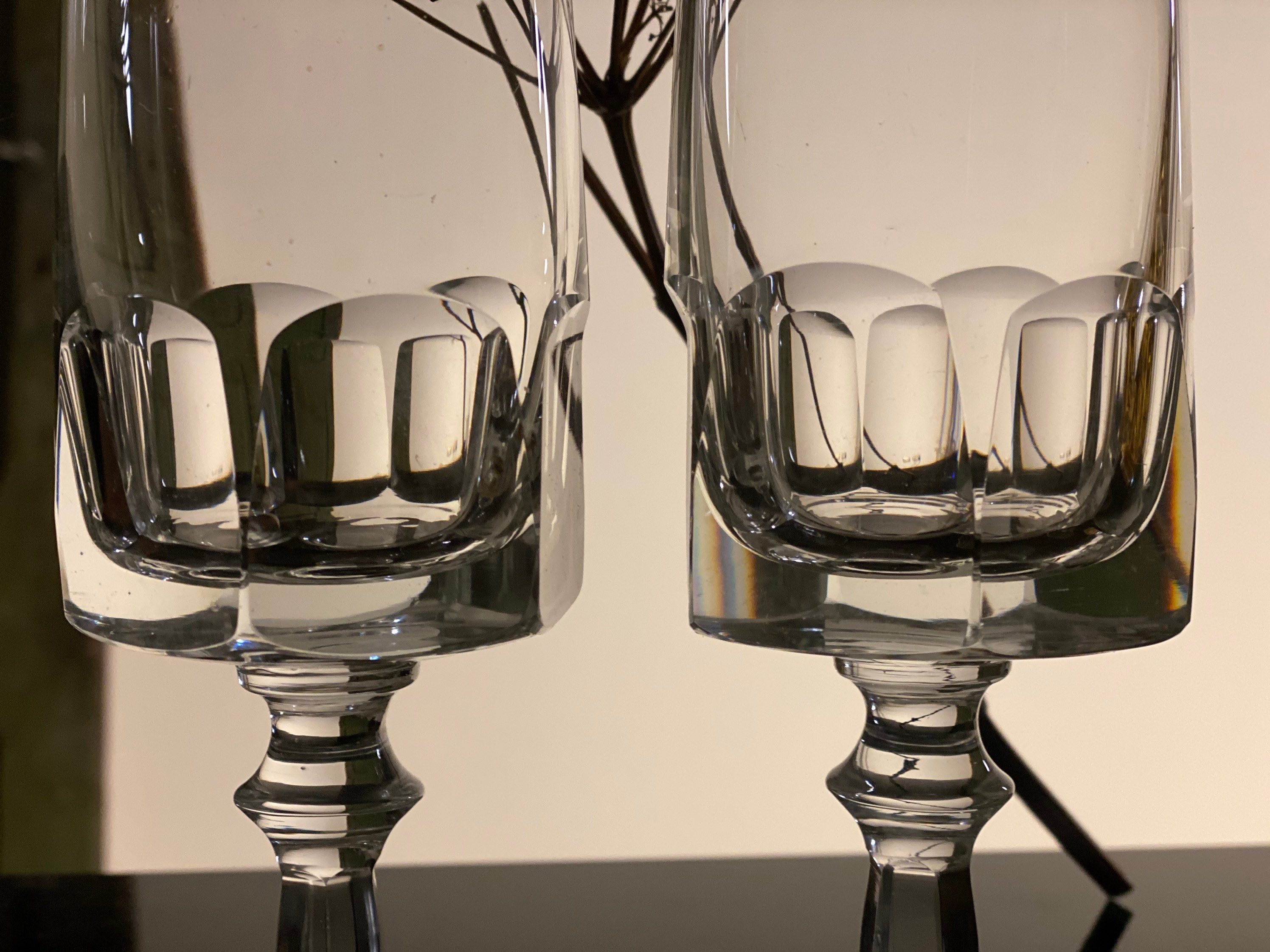 Heavy Crystal Wine Glasses Vintage Lead Crystal Glasses Etsy