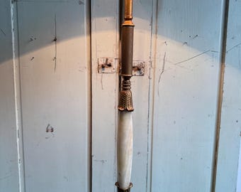 Antique Onyx Floor Lamp Elegant Marble and Brass Italian Floor Light Tall Floor Night Light Stand Hollywood Regency Floor Light