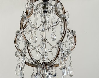 Antique Small Crystal Chandelier Crystal Ceiling Light Antique Chandelier with Crystal Drops Bohemian Chandelier Maria Theresa Chandelier