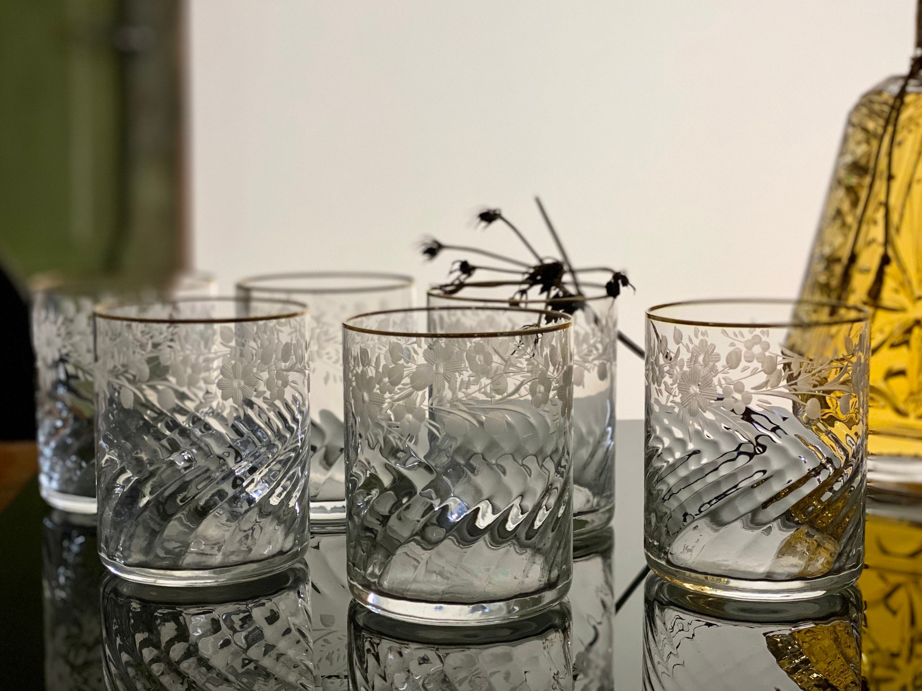 Murano Cocktail Glasses Gold Rim Hand Blown Glasses for Water Etsy