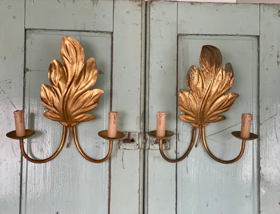 Italian Gilded Tole Sconces Romantic Wall Sconces Bohemian