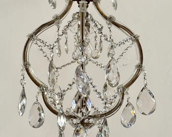 Antique Small Crystal Chandelier Crystal Ceiling Light Antique Chandelier with Crystal Drops Bohemian Chandelier Maria Theresa Chandelier