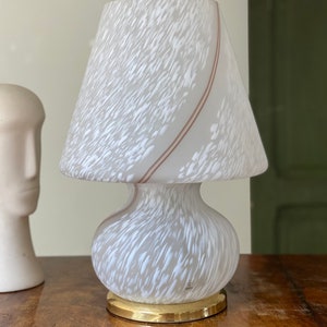 Large Murano Mushroom Lamp Swirling Glass Lamp Italian Mid Century Design Lamp