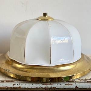 White Glass Ceiling Lamp White Glass Flush Mount Light Italian Mid Century Design Lamp White Glass Sconce