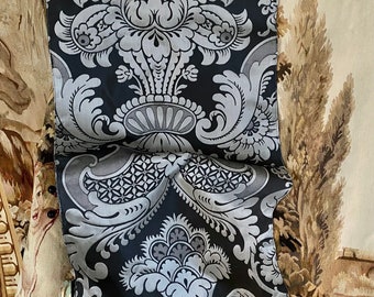 Antique Venetian Silk Fabric Grey Textile Woven Silk Fabric Italian Damask Silk Rubelli Silk Fabrics Woven Silk Panel