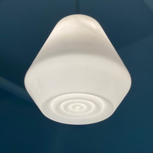 Vintage Minimalist White Ceiling Lamp Mid Century Pendant Light Glass Shade Lamp Hanging Lamp Bathroom Light Stilnovo Chandelier Bauhaus
