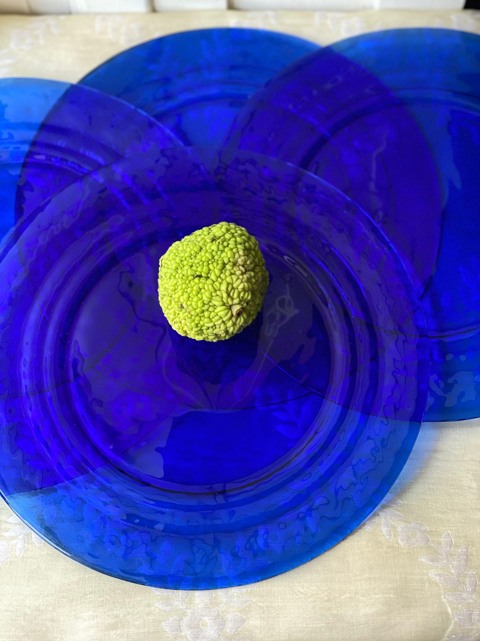 Large Blue Murano Glass Plates Dinner Plates Signed Guido Etsy