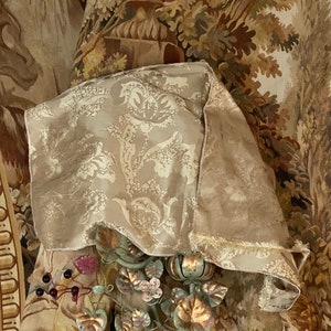Antique Venetian Silk Fabric  Gold Textile Woven Silk Fabric Italian Damask Silk Rubelli Silk Fabrics Woven Silk Panel