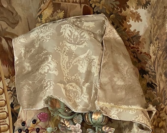 Antique Venetian Silk Fabric  Gold Textile Woven Silk Fabric Italian Damask Silk Rubelli Silk Fabrics Woven Silk Panel